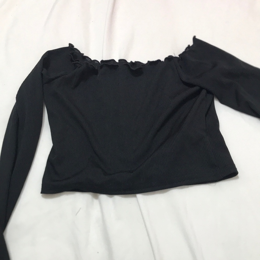 Cropped off shoulder top